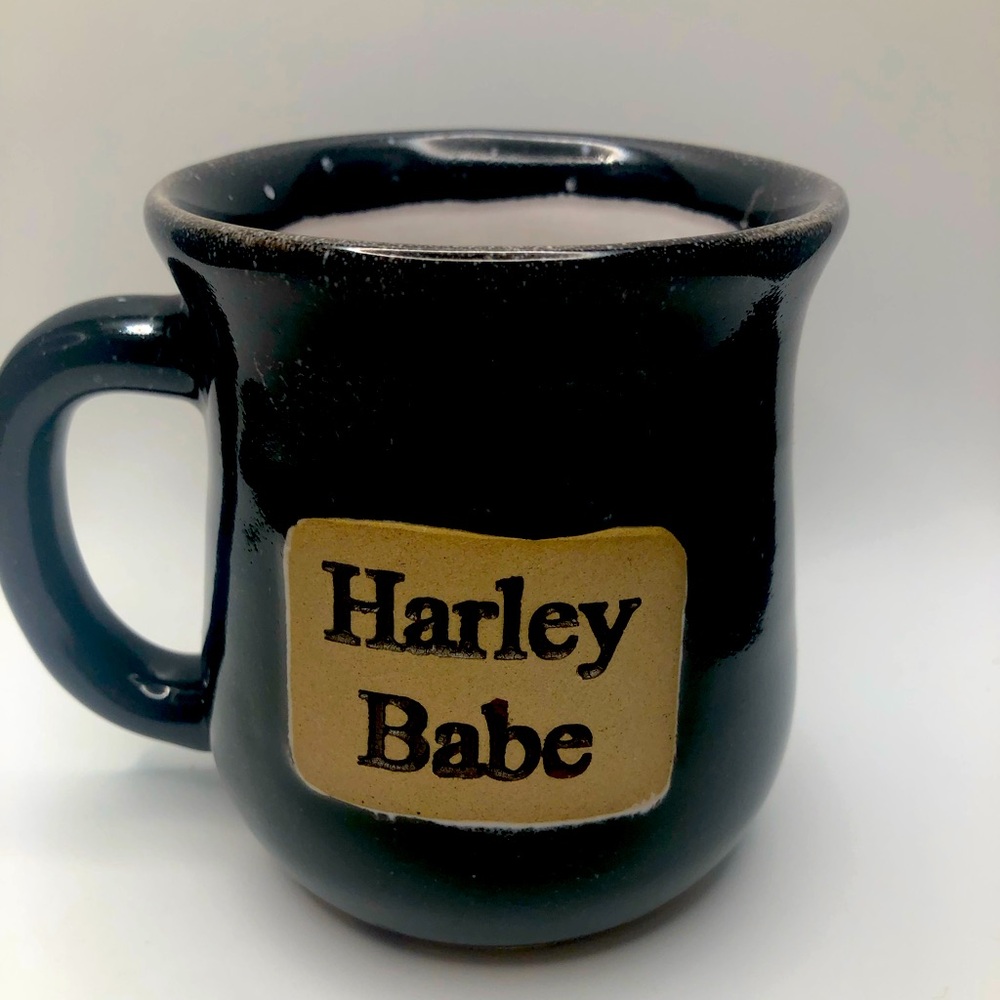Harley Babe clay mug with black glaze